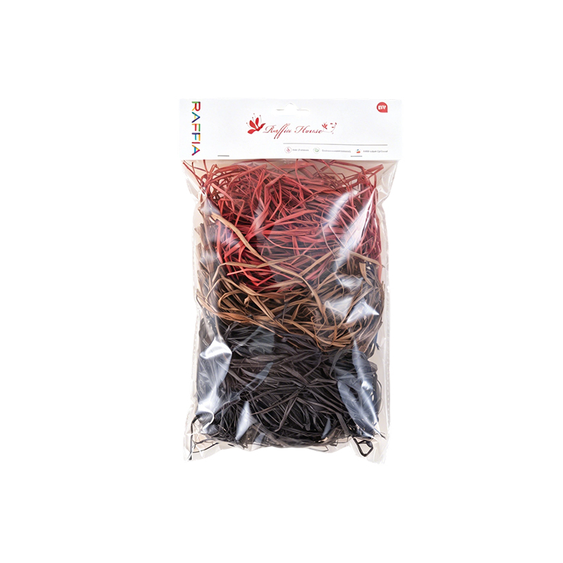 Râpes de raphia naturelles – mélange tricolore sur le thème des fêtes